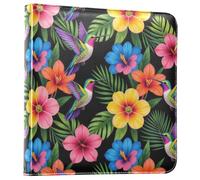Álbum de recortes de piel sintética con estampado de colibrí tropical | Álbum de recortes de bricolaje, páginas autoadhesivas, para 2 x 3, 4 x 6, 5 x 7, 6 x 8, para bodas, bebés, viajes, graduación