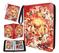 Álbum de recortes de tarjetas de fútbol, 400 tarjetas, álbum de tarjetas con 50 páginas para tarjetas de fútbol, 4 compartimentos, para coleccionar tarjetas de fútbol, regalo para niños a partir de 6