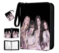 Álbum de Recortes de Tarjetas de KPOP Jenny Jisoo Rose Lisa Ídolo Patrón,Álbum para Cartas de 4 Bolsillos,Carpeta de Tarjetas de PU, Photocard Holder,50 páginas, Album Cartas para fans,pink