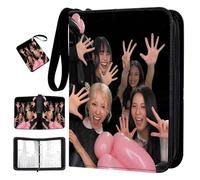 Álbum de Recortes de Tarjetas de KPOP Jenny Jisoo Rose Lisa Ídolo Patrón,Álbum para Cartas de 4 Bolsillos,Carpeta de Tarjetas de PU, Photocard Holder,50 páginas, Album Cartas para fans,globo