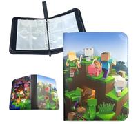 Álbum de Recortes de Tarjetas, Minnecraft Carpeta para Tarjetas de Coleccionista, Álbum de Tarjetas Coleccionables, 4 Bolsillos 50 Páginas Álbum de para Cartas 400 Tarjetas