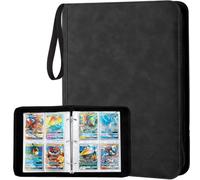 Álbum de recortes para Pokémon tarjetas 50 páginas 400 bolsillos portátil resistente al agua con superficie de poliuretano cremallera asa de transporte soporte para tarjetas carpeta y
