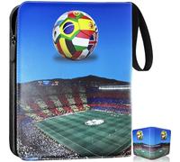 Álbum de recortes para tarjetas de fútbol, 9 bolsillos, 50 páginas, 900 tarjetas, álbum de recortes, tarjetas de fútbol, portátil, resistente al agua,para tarjetas coleccionables (Azul claro)