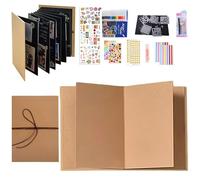 Álbum de recortes plegable Accordion de 99 + pulgadas, colección de fotos hecho a mano con papel de fuerza, álbum de fotos plegable elástico con kit de material de bricolaje, pegatinas de libro de