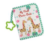 Álbum de recuerdos infantiles de tela, libro de fotos de bebé para recuerdos del primer año, álbum de fotos con espejo para niños y niñas