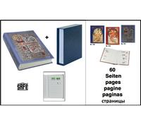 Álbum De Sellos Retro Azul Con 60 Páginas Blancas + Caja Safe 101 + 153-4