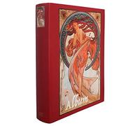 Álbum de sellos SAFE con 60 páginas en blanco y 10 tiras de papel cristal cada una - álbum de sellos de gran formato 230 x 305 mm con motivos nostálgicos en la portada para su colección (Rojo)