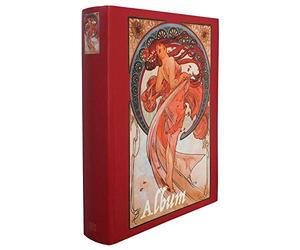 Álbum de sellos SAFE con 60 páginas en blanco y 10 tiras de papel cristal cada una - álbum de sellos de gran formato 230 x 305 mm con motivos nostálgicos en la portada para su colección (Rojo)