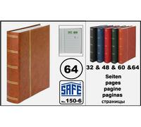 Safe Álbum para sellos, cubierta negra, 64 páginas blancas