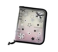 Álbum de tarjetas - Álbumes de tarjetas coleccionables, protector de fotos A5 con impresión de estrella transparente | Archivador con 20 páginas reemplazables de 4 compartimentos, archivador de fotos