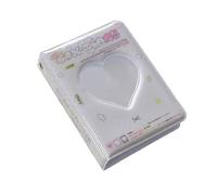 Álbum de tarjetas de fotos pequeño de 7,6 cm con diseño de corazón, fundas con 40 bolsillos para capturar momentos diarios, álbum hueco en forma de corazón