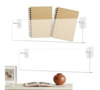 Album Display Shelf - Clear Wall Organizer for Space Saving Decor | Transparent Acrylic with Strong Adhesive Mount, No Drill Storage Rack, Record Book Magazines Stand for Home Interior Styling