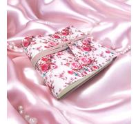 Álbum fotográfico Double Flower de TriVin Art en tela con impresión 3D interior en piel sintética LUX personalizable, clásico con velín, para matrimonio, regalo, boda, aniversario (sin grabado, rosa