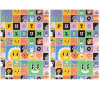 Album fotos 10x15 Funky Friends - Photo Album con 36 bolsillos | Albumes para fotos con Tapa blanda │ 1 foto por pág. (Paquete de 2)