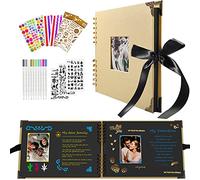 Album Fotos, Album de Fotos para Pegar y Escribir, Scrapbooking 80 Páginas, Puede ser un Regalo para Cumpleaños, Graduación, Día de San Valentín, Aniversario de Boda (Marrón)