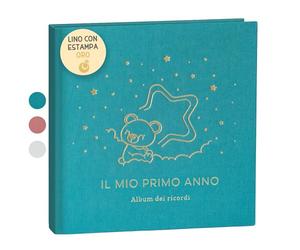 Album Fotos Bebe Mi Primer Año con Portada en Tela Lino y 75 Páginas - Libro Recuerdos Bebe con Pegatinas Ideal como Regalo Bebe Recien Nacido Niño y Niña Regalo Baby Shower - Album Bebe Primer Año