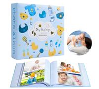 Album Fotos Bebe para Pegar Fotos y Escribir con 100 Páginas, Libro Embarazo Recuerdos, Libro Primer año Bebe, Libro Bebe Ideal como Regalo Recien Nacido y Regalos para Baby Shower