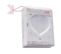 Album Fotos Pequeño con 40 Bolsillos, Carpeta de Tarjetas Fotográficas, Portatarjetas Portafotos Pequeño, Diseño de Corazón Hueco, Álbum Tarjetas Para Colección de Fotos y Billetes