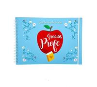 Album gracias profe manzana regalo para firmas dedicatorias y fotos detalle profesores y maestros