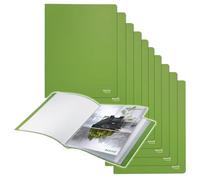 Álbum Leitz Recycle A4, 40 compartimentos para documentos, verde, reciclado | Hasta 80 hojas A4; solapas interiores mantienen los documentos seguros; ideal para trabajo, colegio y hogar