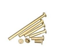 Álbum niquelado/latón, tornillo, cinturón de cuero, billetera, álbum de recortes de fotos, libro de cuentas, poste, encuadernación con tornillos Chicago, remaches(Brass Plated,5x80mm 5pcs)