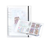 1 álbum de almacenamiento de calcomanías A5, organización de pegatinas, fundas para carpetas de libros de coleccionista, organizadores, tarjetas de recetas (3 bolsillos de diferentes tamaños)