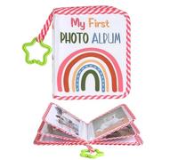 Álbum para bebé | Libro de recuerdos para bebé - Libro de recortes con estampado de para niños pequeños con gancho de estrella para primer cumpleaños, viajes, día del padre, día de la