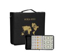 Álbum para Colección de Billetes y Monedas de Cuero,Album de la coleccion de Monedas,Contiene 240 Bolsillos para Monedas y 30 Bolsillos para Billetes,Álbum para Suministros de Colección Bills