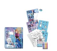 Álbum para Colorear de Frozen - Incluye Plantillas para Dibujar, Pegatinas, Lapiceros y Rotuladores de Colores - Kit de Material escolar - Producto Original Diseñado en España