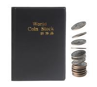 Álbum para la colección de monedas | Organizador con 120 bolsillos para monedas | Almacenamiento colección, para clase de historia, museo, exposición, proyecto escolar, conservación cultural Navidad