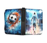 Álbum Tarjetas Fútbo 50 Páginas, Capacidad Para 400 Tarjetas, Álbum de Tarjetas de Fútbol Portátil, Álbum de Tarjetas Coleccionables de Material PU Impermeable