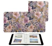 Álbumes de fotos autoadhesivos con diseño retro de flores doradas, 4 x 6, 6 x 8 pulgadas