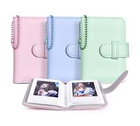 Albumes de fotos de 28 bolsillos para Fuji Mini Instant Film de 3 pulgadas (54 x 86 mm) Fuji Mini 12 70 7s 8 8+ 9 11 25 50s 90 álbum de fotos de película (Rosa-verde-azul)