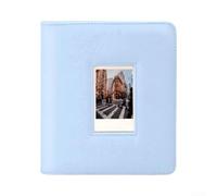 Álbumes de fotos, Para álbum de fotos instantáneo en material de PU Soporte para 288 fotos con cierre seguro y base estable para visualización vertical (azul)