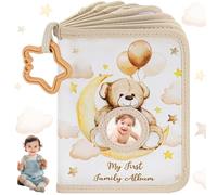 Álbumes de fotos para bebés, 7.3x5.5 pulgadas Baby Photo Book with Safe Mirror, tiene 17 fotos, álbum de fotos de Bear Pattern Baby para niños recién nacidos y niños 4 x 6 Photo