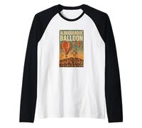 Albuquerque - Camisa de globo retro para festival vintage de montaña Camiseta Manga Raglan