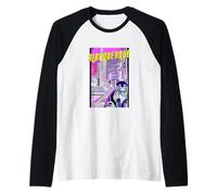 Albuquerque Gato Anime Paisaje Urbano New Mexico EE. UU. Camiseta Manga Raglan