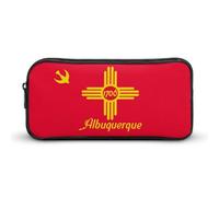 Albuquerque in New Mexico - Estuche divertido con la bandera de Estados Unidos para lápices de alta capacidad, bolsa de papelería, organizador de cosméticos para hombres y mujeres, Estilo:, 22*12*5cm,