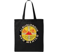 Albuquerque New Mexico at The Crossroads of The Scenic Southwest - Bolsa de algodón ecológico natural vintage, color negro, Black, Talla única