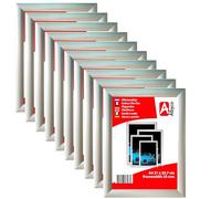 Albyco 10x Marcos Plegables A4, Clic Clac, Marco Intercambiable, Sistema Easy Click, Marco de Fotos, Formato A4, 29,7 x 42 cm, Ancho del Perfil 25 mm, Aluminio, Cristal Antirreflectante.