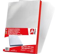 Albyco Cubiertas transparentes brillantes, grosor 0,18 mm/180 micras, tamaño A4, 210 x 297 mm, de PVC