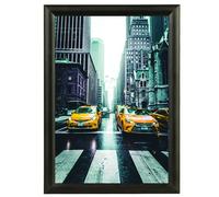 Albyco - Marco de Aluminio con Cambio de Click NEGRO - Sistema Easy-Click, Formato A3 (29,7 x 42cm) - Marco para Cuadros, Portafotos - Ancho de Lista 25 mm - NEGRO/Aluminio - Metal