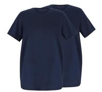 ALCA Fashion 100% Cotton Authentic T-Shirt Herren 2er Set | Für Männer mit großer Bauchumfang | O-Ausschnitt/Rundhals | Perfekt sitzendes T-Shirt für einen größere Taillenumfang, azul marino, 3XL
