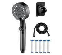 Alcabala De Ducha Con Filtro - Alcachofa De Alta Presión Con 5 Modos De Rociado Y Filtros - Grifo De Ducha Para Apartamento Camping Hotel