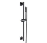 Alcachofa de ducha ajustable de alta presión con rociador de mano de latón y acero inoxidable, manguera flexible gris H para lo último en T y versatilidad