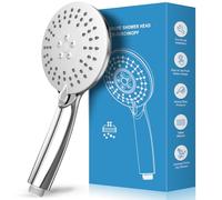 Alcachofa de Ducha Alta Presión 3 Modos - Antical con Boquillas de Silicona - Cabezal de Ducha Extraíble Ahorrador de Agua - Acabado Cromado Universal - Potente Chorro para Limpiar Paredes