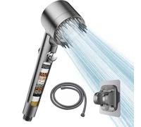 Alcachofa de Ducha Alta Presión con Filtro Antical y 10 Filtros Antical - Cabezal de Ducha con filtro con Manguera 1,5 m y Soporte Pared - 3 Modos y 10 Filtro Ducha Antical de Recambio