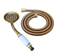 Alcachofa De Ducha Antique Brass Telephone Style Bathroom Shower Head Water Saving Hand Held Spray &1.5m Hose(Hand Shower Head Set)