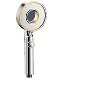 Alcachofa de ducha Cabezal de ducha alta presión, 3 modos, cabezal ajustable, ahorro agua, boquilla rociadora con un solo botón, accesorio for grifo baño para baño(Silver)