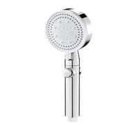 Alcachofa de ducha Cabezal de ducha alta presión con 5 modos ajustables y manguera, ahorro agua, boquilla pulverización un solo botón, accesorios baño para baño(Silver)